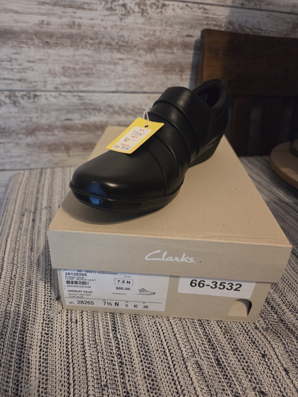 Clarks Black Leather Women’s Slip-On Loafer